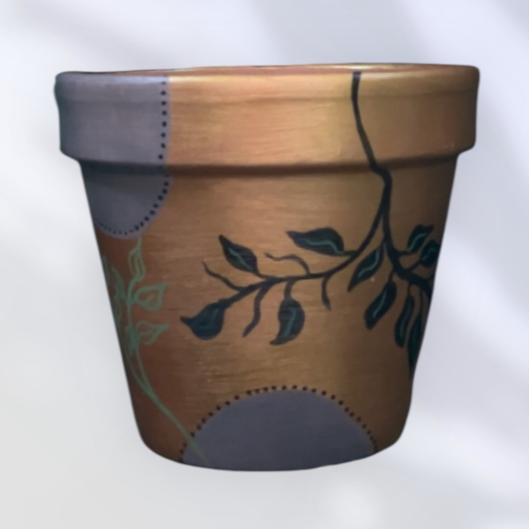 6" Golden Leafy Lux Pot