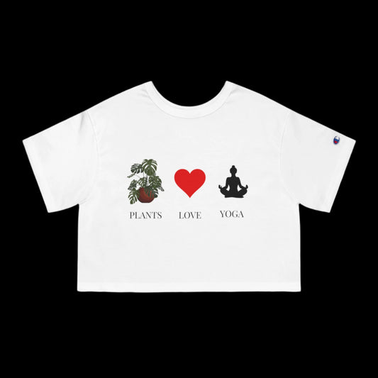 Plants, Love, Yoga Cropped Top