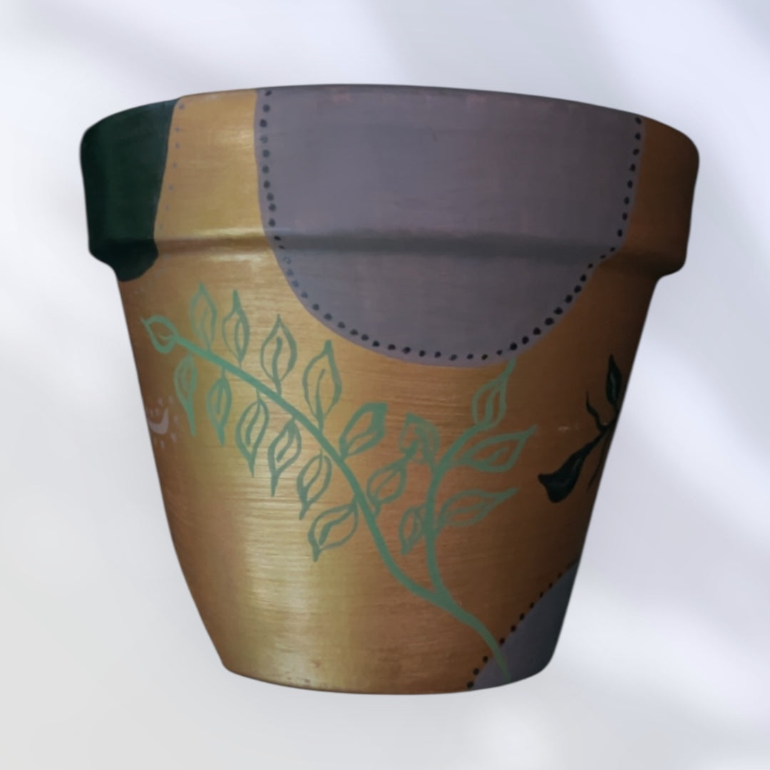 6" Golden Leafy Lux Pot